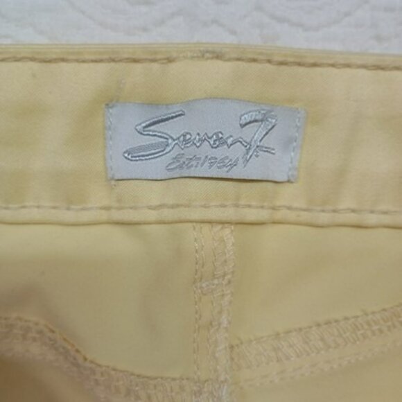 Seven7 For All Mankind Womens Yellow Skinny Pants Size 4 Cotton Blend - Picture 8 of 11